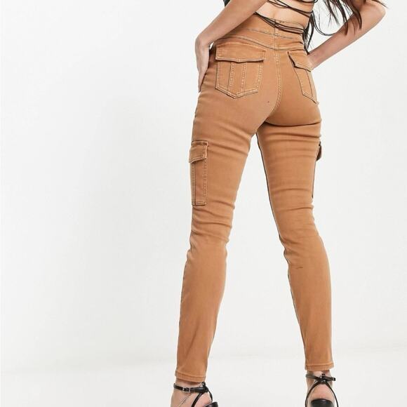 🆕 NWT SPANX Stretch Twill Ankle Cargo Pant Honey Glow Pockets Shapewear Small - Picture 3 of 16